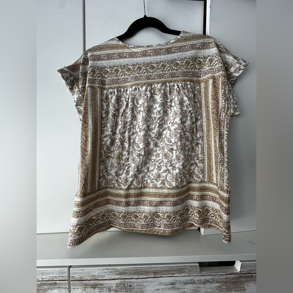 Lucky Brand Brown, Pink and  White Floral Blouse - Picture 7 of 13